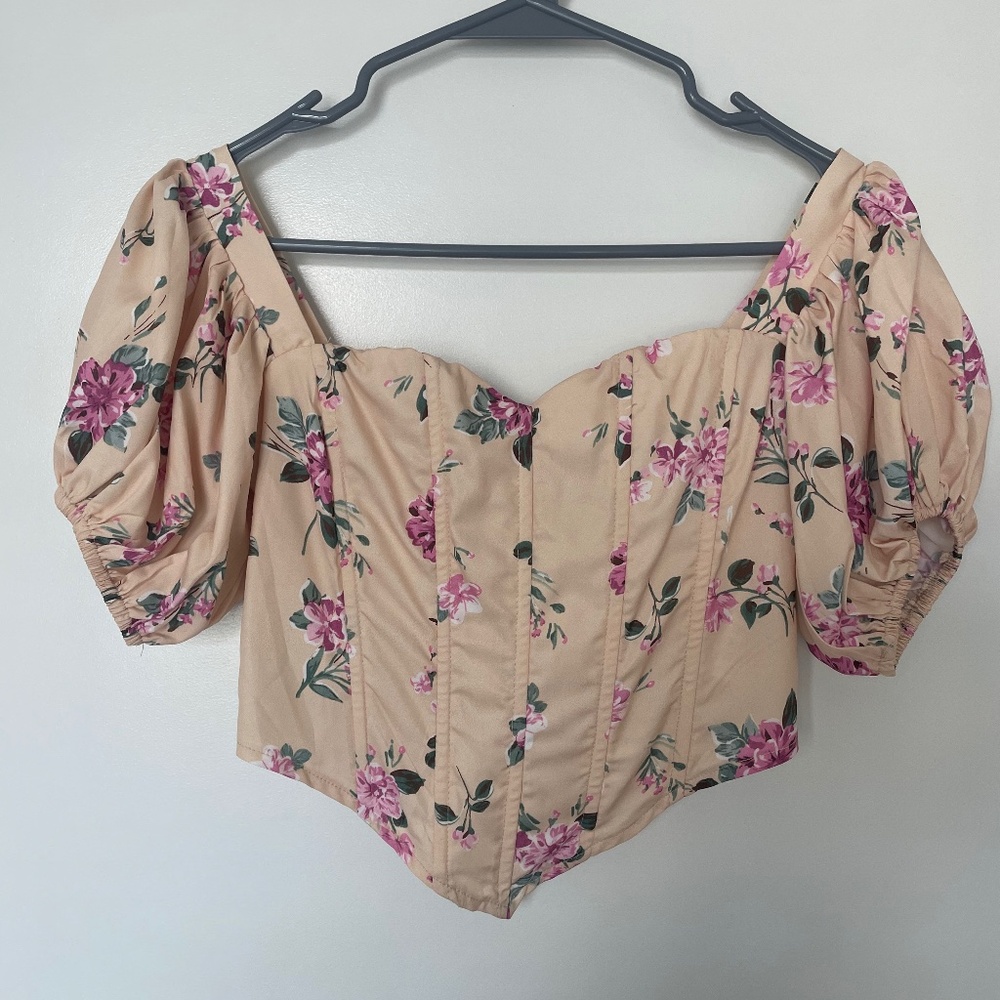 Boohoo Flowery corset top
